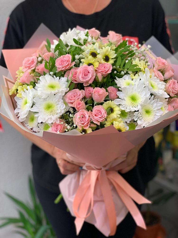 Букет цветов из: Розы и Хризантемы в Нижней Салде