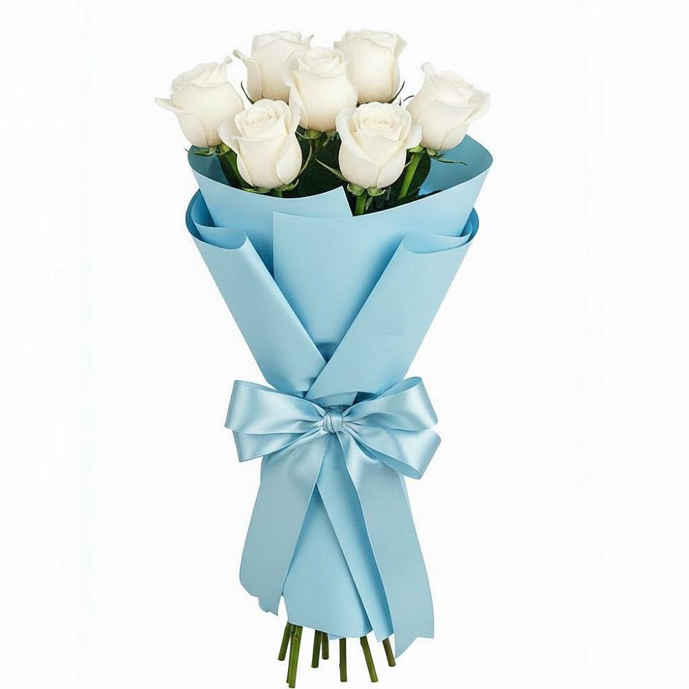 Букет 7 белых роз Проуд в Нижней Салде