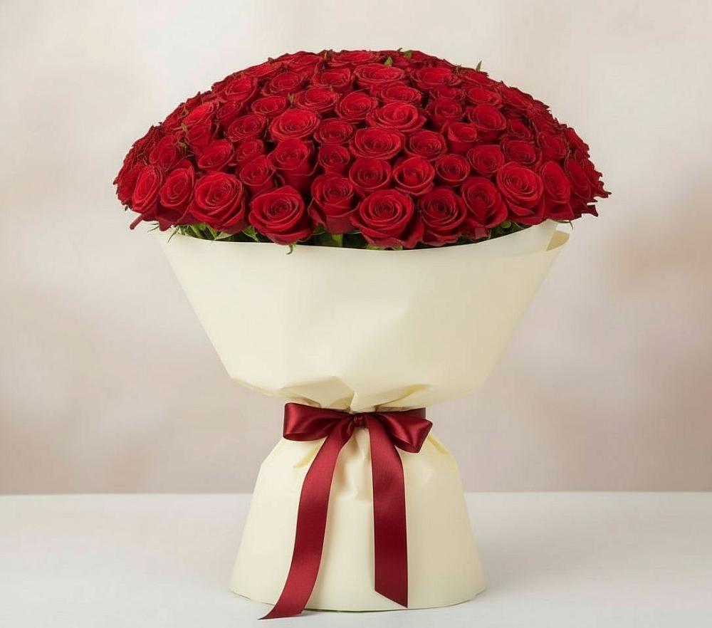 Букет 101 Красная роза Милано в Нижней Салде