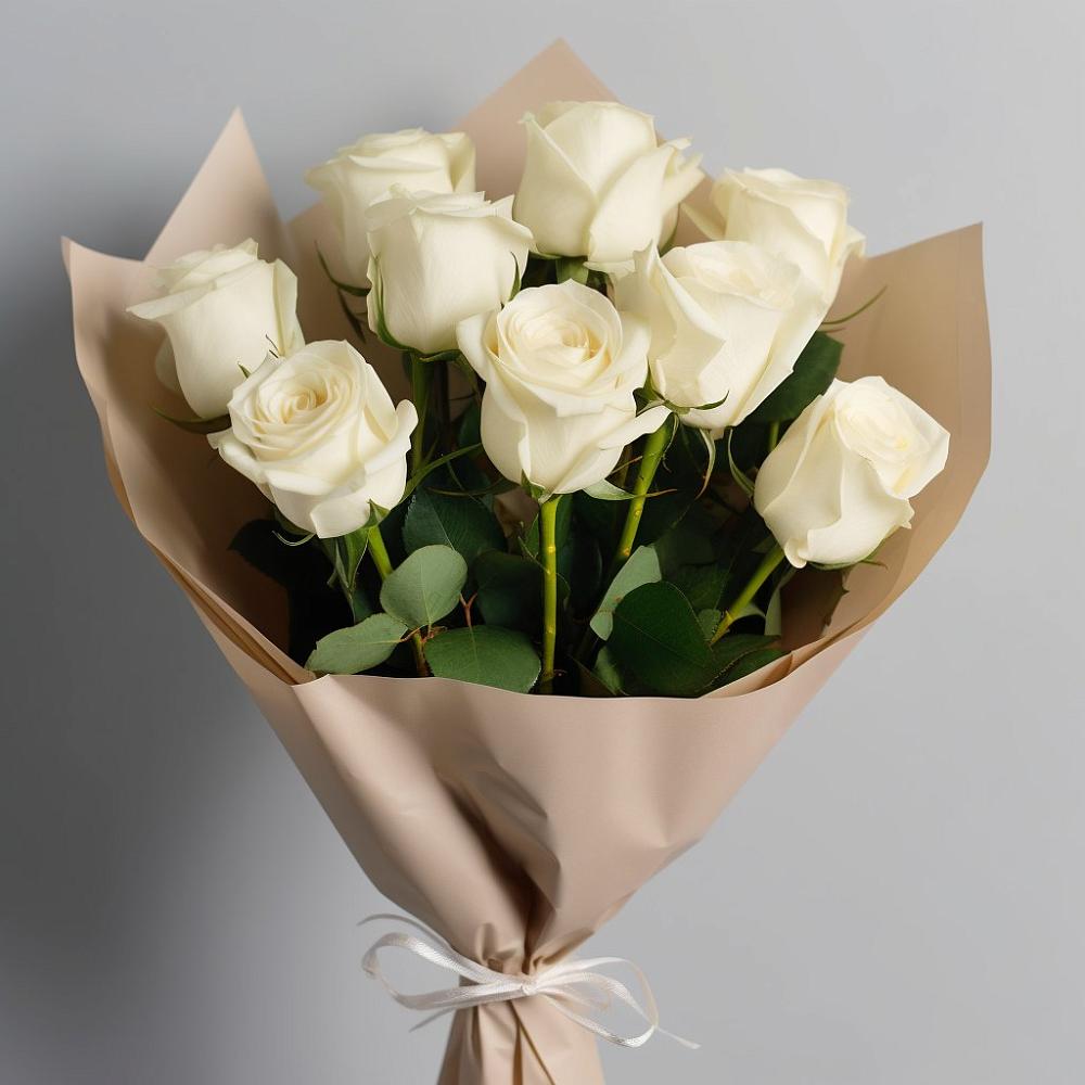 Букет 9 Белых роз Эдлесс Лав в Нижней Салде