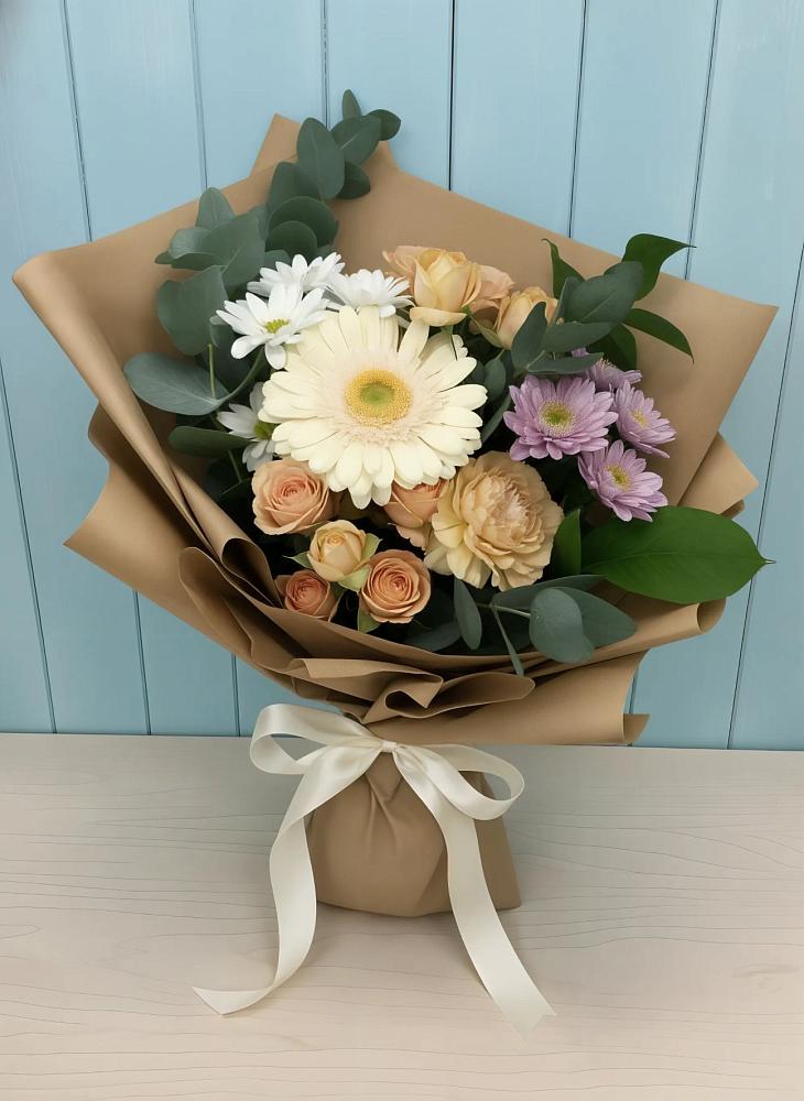 Букет цветов из: Герберы и Хризантемы в Нижней Салде
