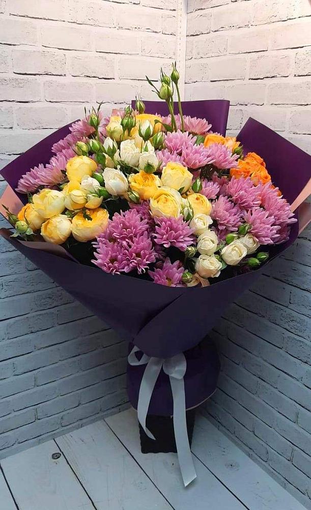 Букет цветов из: Хризантемы и Розы в Нижней Салде