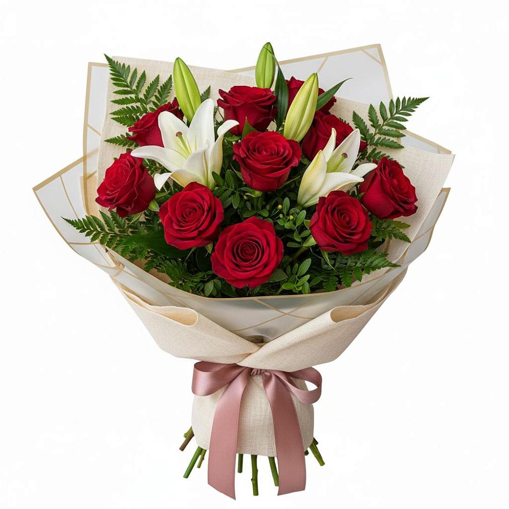 Букет цветов из: Лилии и Розы в Нижней Салде