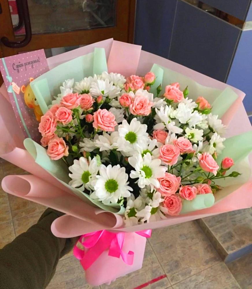 Букет цветов из: Розы и Хризантемы в Нижней Салде