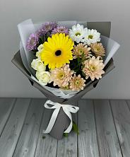 Букет цветов из:  Розы, Герберы и Хризантемы в Нижней Салде