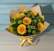 Букет цветов из:  Герберы и Хризантемы в Нижней Салде
