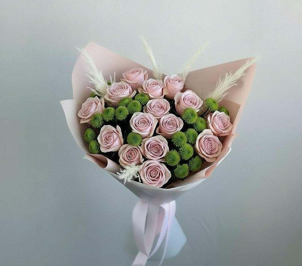 Букет цветов из: Розы и Хризантемы в Нижней Салде