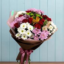 Букет цветов из:  Розы, Хризантемы и Альстромерии в Нижней Салде